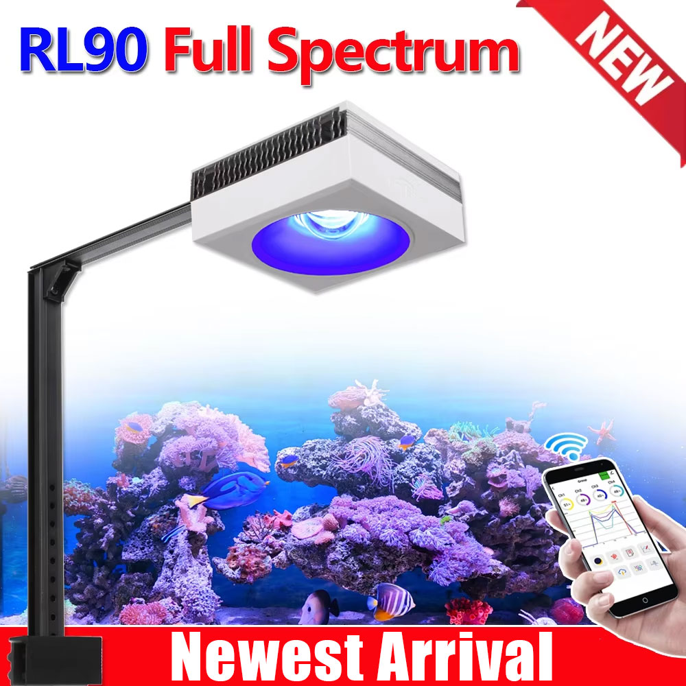 Marine X Aquarium - ไฟตู้ปลาแบบ pbloom แบบสเปกตรัม RL90ไฟ LED สำหรับตู้ปลาทะเลขนาด40-70ซม.