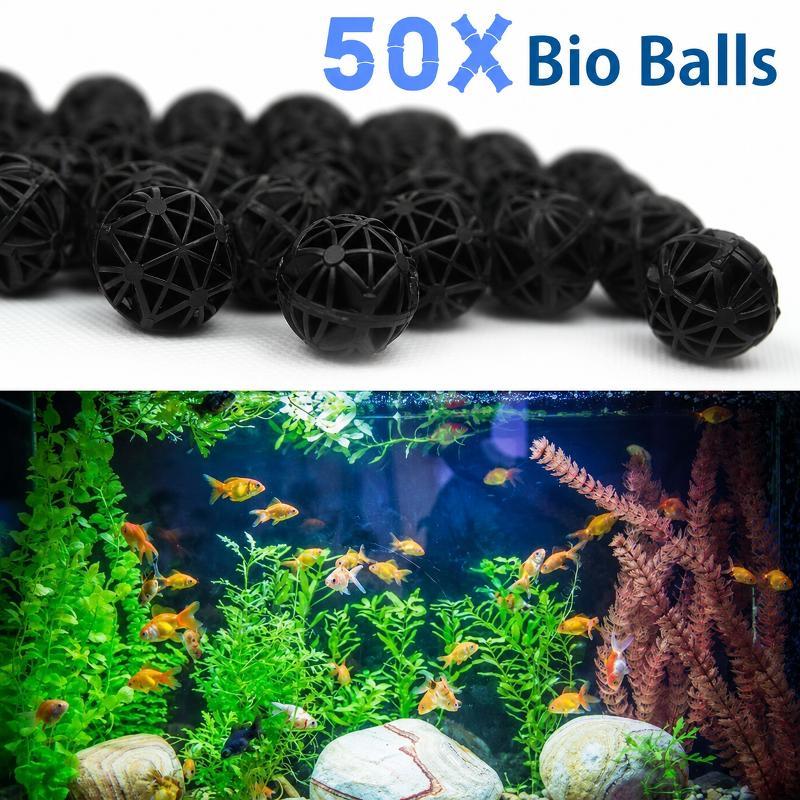 Aquarium Marine Fish - ชุดอุปกรณ์กรองน้ำชีวเคมีสำหรับตู้ปลา 50 ชิ้น ขนาด 16 มม.