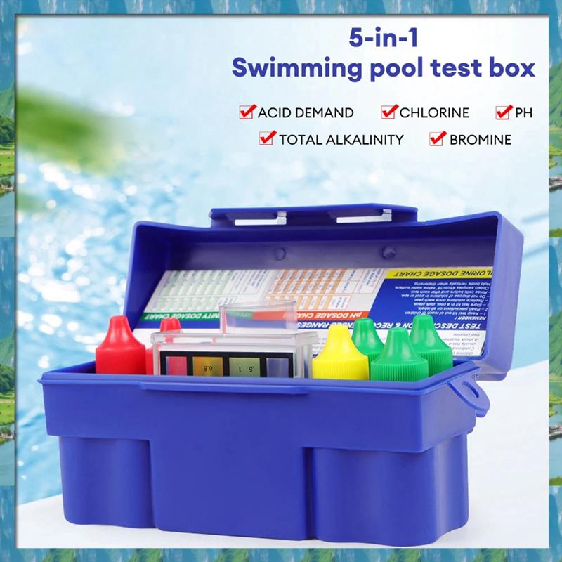 Marine Aquarium Test Kit - ชุดทดสอบ 5 ทิศทางใหม่สําหรับสระว่ายน้ําและสปาความต้องการกรดคลอรีนรวมความเป็นด่างโบรมีน PH เครื่องทดสอบคุณภาพน้ําชุด