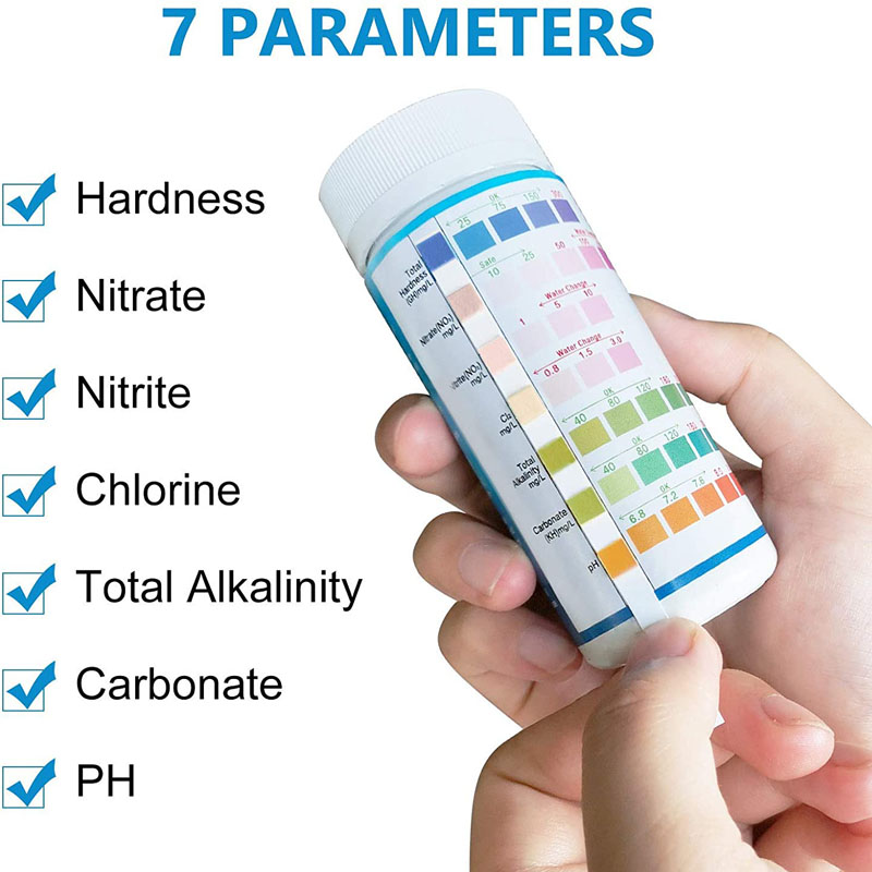 Marine Aquarium Test Kit - 7-IN-1 Aquarium Test Strips 100pcs ชุดทดสอบถังปลาน้ําจืดน้ําเค็ม