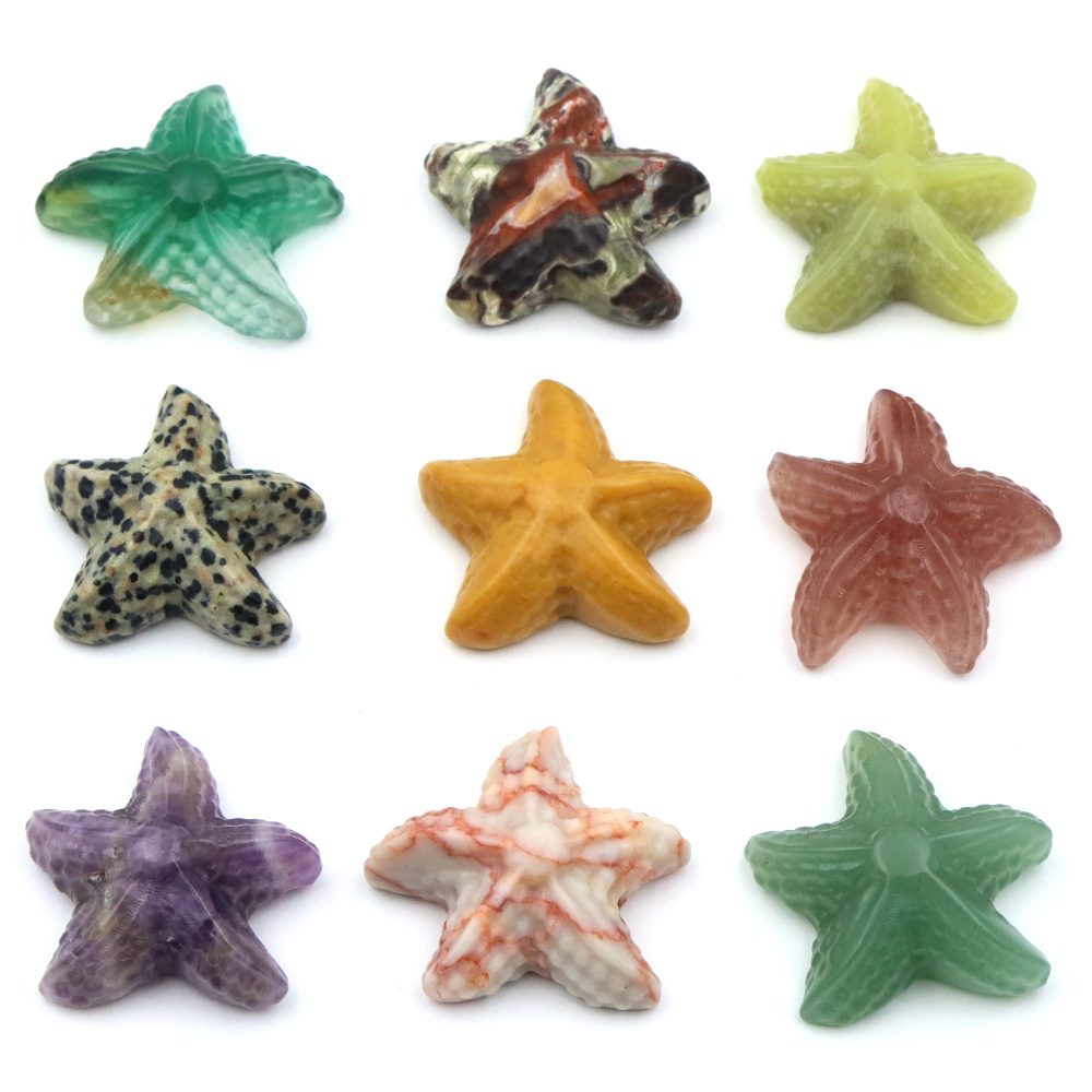 Aquarium Marine Fish - รูปปั้นปลาดาวขนาด 35 มม. รูปทรงสัตว์ทะเล ทำจากหินธรรมชาติ คริสตัลบำบัด